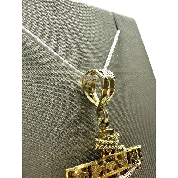 14K Tri-Tone Jesus Crucifix Anchor Pendant (16118) - Picture 3 of 6